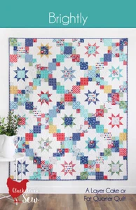 Quilt Pattern BRIGHTLY Moda CLUCK CLUCK SEW QUILT Layer Cake or Fat Qtr Friendly - Picture 1 of 4