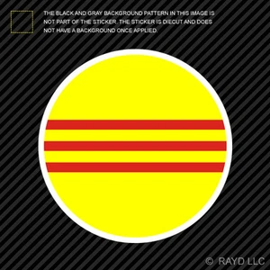 Round South Vietnamese Flag Sticker Die Cut Decal vietnam southern - Foto 1 di 1