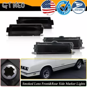 4x Smoked Front & Rear Side Marker Lights Kit For 1981-1988 Chevy Monte Carlo SS - Picture 1 of 12