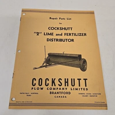 MANUAL DE PIEZAS DISTRIBUIDOR FERTILIZANTE COCKSHUTT 2 Foto 1 de 4