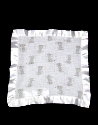 Aden + Anais Gray Elephant Issie Baby Blanket Satin Trim Edge Security Lovey - Image 1 of 2