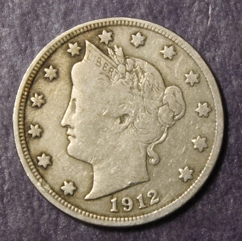 1912 D Liberty Nickel Choice Fine VF.................Lot 9959 Cover