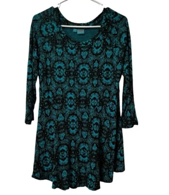 Blusa túnica Tianello por Steve Barraza Sochie média feita nos EUA clássica moderna - Imagem 1 de 4