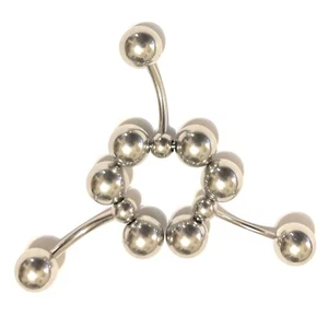 Handgefertigte Chirurgenstahl 14g t0 10g 5/8" 3X10mm Kugeln PA ROLLER BALLS Langhantel. - Bild 1 von 4