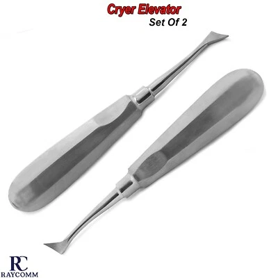 Dental Cryer Right & Left Elevator Set Of 2 Surgical Tooth Extracting Instrument - Image 1 of 4