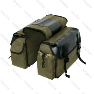 Bicycle Rear Leather Pannier Bag Waterproof Double Bike Cycle Storage Carrier