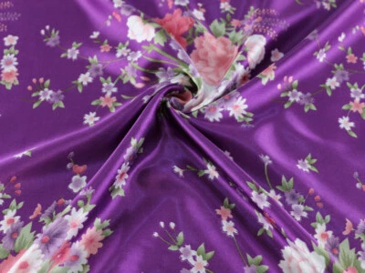 Vestido pijama feminino 1 jarda estampa tecido cetim charmeuse decoração tecido têxtil - Imagem 1 de 4