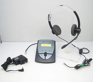 Plantronics SP12 Binaural Headset + S12 Amplifier with AC Charger for desk phone - Picture 1 of 2