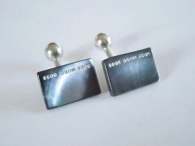 Kleine Manschettenknöpfe mit Perlmutt 4,9 g/1,5 x 1,0 cm - Bild 1 von 4