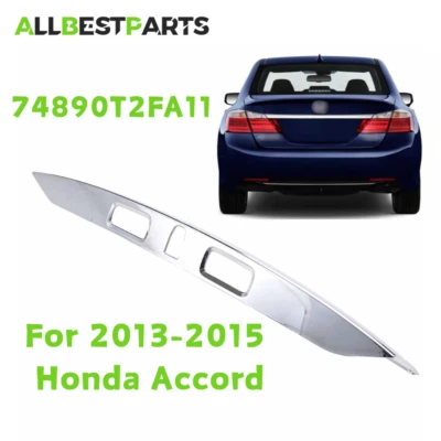 FIT 2013 2014 2015 Honda Accord Rear License Garnish Molding Chrome Trunk Trims - Image 1 of 4