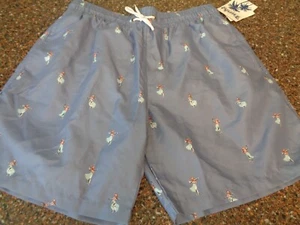 Trunks Surf & Swim Co. Men's Medium Hula Dancer Blue Swim Shorts New - Picture 1 of 12