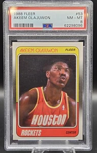 1988-89 Fleer #53 Akeem Olajuwon PSA 8 - Picture 1 of 2