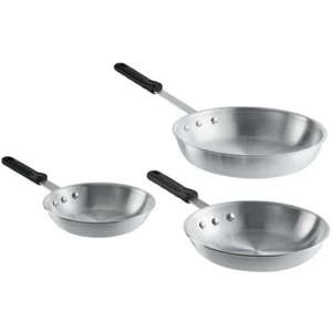 3-Piece Aluminum Fry Pan Set Silicone Handle 8" 10" 12" (select color handle) - Picture 1 of 4