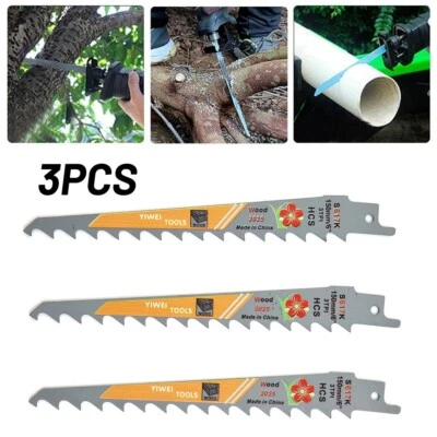 3Pcs Reciprocating Saw Blades Set Blade 150mm HCS Wood Cutting-Sharp - Image 1 of 4