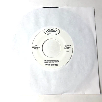 Garth Brooks  7" Record 45 Jukebox Wl promo  Shes Every Woman / The Cowboy Song - Image 1 of 4