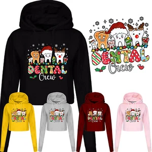 Dental Crew Damas Sudadera con Capucha Navidad Divertida Feliz Navidad Novedad Top Regalo Jersey - Imagen 1 de 12