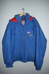 Vintage New York Giants Mens Sz M Hooded Jacket NFL Game Day Fans Gear Retro 90s - Picture 1 of 7