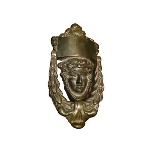  Massiver Messing Türklopfer der griechischen Göttin Dionysius verziert schwer Vintage  - Bild 1 von 8