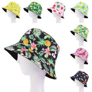 Men Women Fashion Reversible Unisex Youth Kids Bucket Bush Cotton Sun Hat Cap - Picture 1 of 33