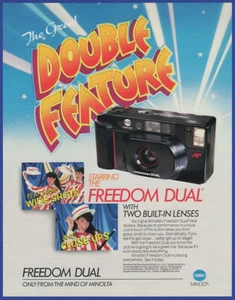 Vintage 1988 MINOLTA Freedom Dual 35mm Compact Camera Ephemera 80's Print Ad - Picture 1 of 1