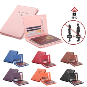 RFID Blocking Leather Travel Passport Case Cover Wallet ID Card Holder Travel US - Picture 1 of 39