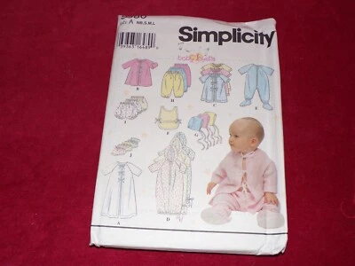 🌹 SIMPLICITY #9380-INFANT ROBE-SLEEPER-BIB-HAT-PANTIES-BOOTIES PATTERN NB-LG FF - Image 1 of 2