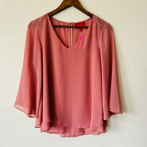 ✨ Jennifer Lopez | pink salmon sheer blouse - Foto 1 di 5