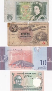 Collection 8 world notes Notes Circulated and UNC - Picture 1 of 4
