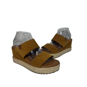 Joie Wedges Sandalen Espadrilles braun Wildleder Leder Doppelriemen Plateau 8 - Bild 1 von 9