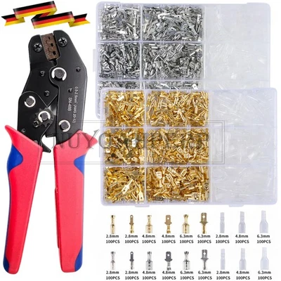 900x Kfz Kabelschuhe Sortiment unisoliert Flachsteckhülsen Set Flachstecker Satz - Bild 1 von 4