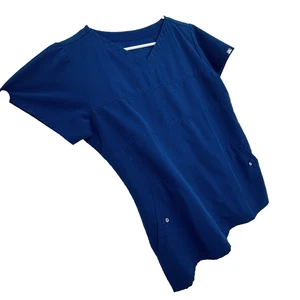Grey's Anatomy Barco Scrub Top Womens M/L Pockets V-Neck Navy Blue Style# 2120 - Picture 1 of 11