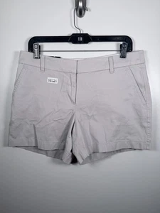 Neu mit Etikett J. Crew Damen Twill Chino Shorts vorne flach lässig leicht grau Größe 8 - Bild 1 von 7