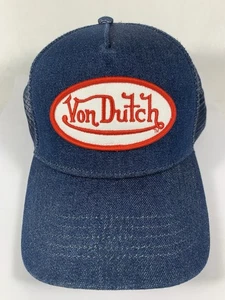 Von Dutch Truckermütze dunkelblau bestickt Logo Patch Snapback Mesh Cap - Bild 1 von 10