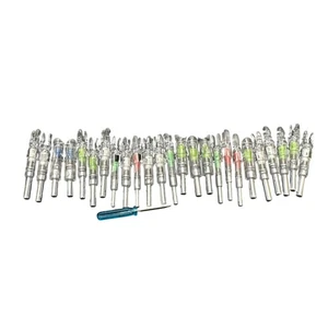 Menge 25 gemischte Farben & Durchmesser LED beleuchtete Nocken für Pfeile mit Werkzeug - Bild 1 von 4