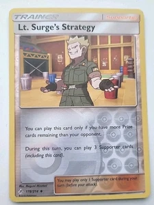 Lt. Surge's Strategy Supporter Reverse Holo Pokémon Card No 178/214 - Picture 1 of 1