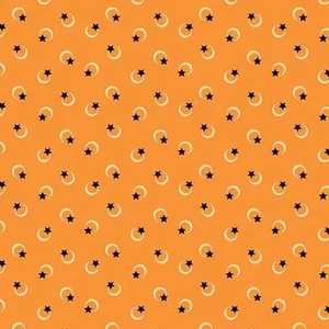 Andover - Midnight Moon - Celestial - Pumpkin, Fabric BTY - Picture 1 of 6