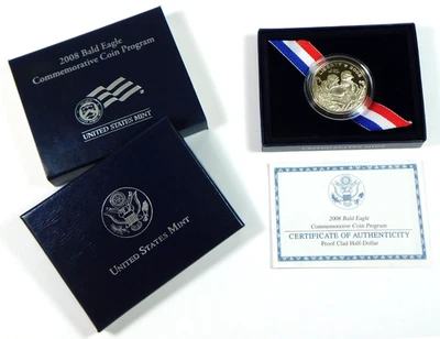 2008-S U.S. Mint Bald Eagle Recovery & Natl' Emblem Commem Clad Proof 50¢ - OGP - Image 1 of 3