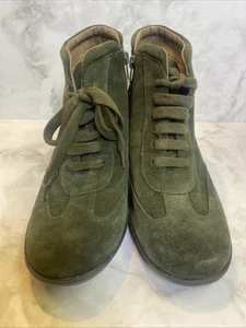 Aerosoles olivgrüne Oxford-Booties aus Wildleder mit Keilabsatz Schnürstiefel für Damen 9 EBC25 - Bild 1 von 8
