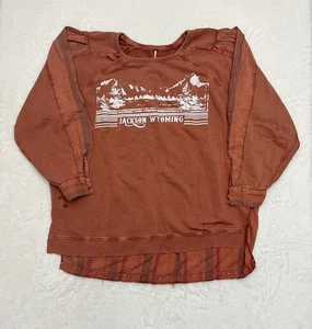 Sudadera Free People We The Free Jackson Wyoming Top Mujer Pequeña Muy Suelta - Imagen 1 de 16
