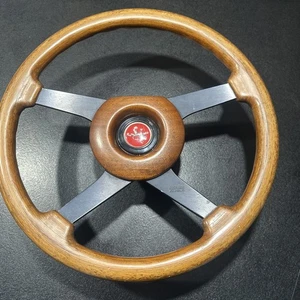 Rare Steering Wheel Wood Momo Alpina 37,5cm Period Full Peugeot 504 304 204 - Picture 1 of 22
