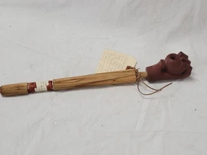 Lakota Sioux Ray Redwing Signed Catlinite Pipe Stone Eagle Claw Pipe Carved Stem - Picture 1 of 16