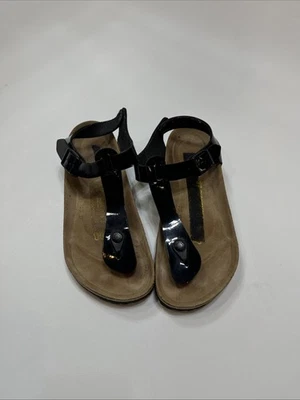BIRKENSTOCK Kairo Black  Leather Ankle Strap Thong Sandals EU 37 US 6-6.5 - Image 1 of 4