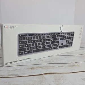 NIB New SATECHI Slim W3 Wired Bluetooth Backlit Keyboard - Picture 1 of 18