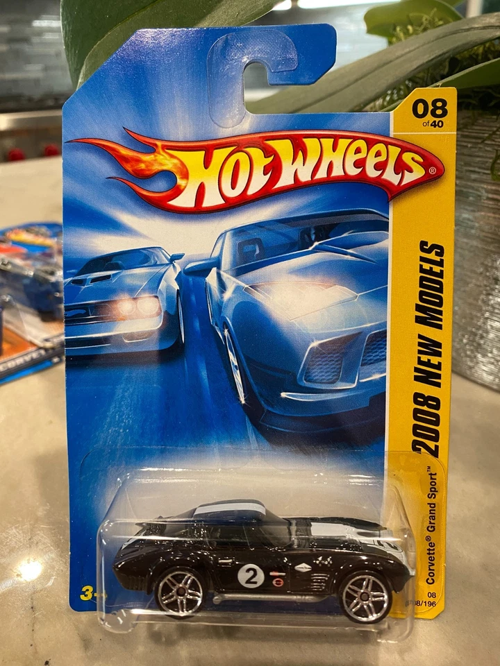 2008 Hot Wheels #8 Nuovo Modelli 8/40 CORVETTE GRAND SPORT Nero Variante W/Pr5 - Immagine 1 di 1