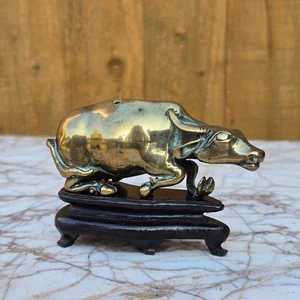 Chinese Antique Bronze Water Buffalo Scholars Water Dropper Scroll weight MING - Picture 1 of 21