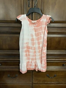 Girls Coral Pink/White Size L RayonTie Dye Sundress - Picture 1 of 5