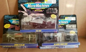 Lotto Micro Macchine Collezione Star Wars Set di 3 1993 Galoob Vintage - Foto 1 di 9