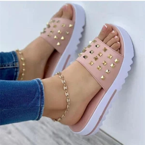 Nuevas sandalias de cuña chanclas zapatos para mujere parm de verano modernos - Picture 1 of 17