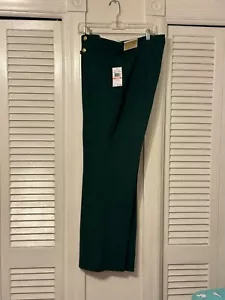 Michael Kors 2X Pantaloni Svasati Pull-On Alti, Smeraldo Scuro Nuovi con etichette - Foto 1 di 13