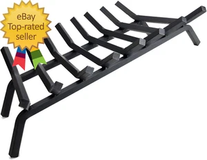 33 Inch 8 Bar Fire Grates, Heavy Duty Solid Steel Indoor Chimney Hearth Outdoor - Picture 1 of 7